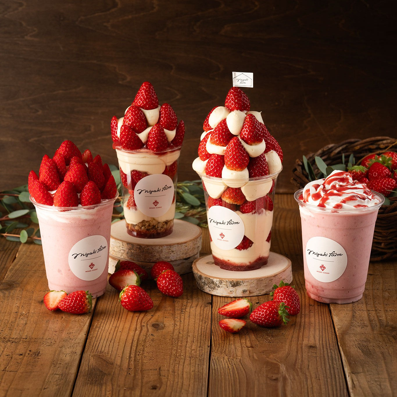 「MIGAKI FARM SHOP&CAFE 山元店」いちごパフェメニュー＆ドリンク再登場